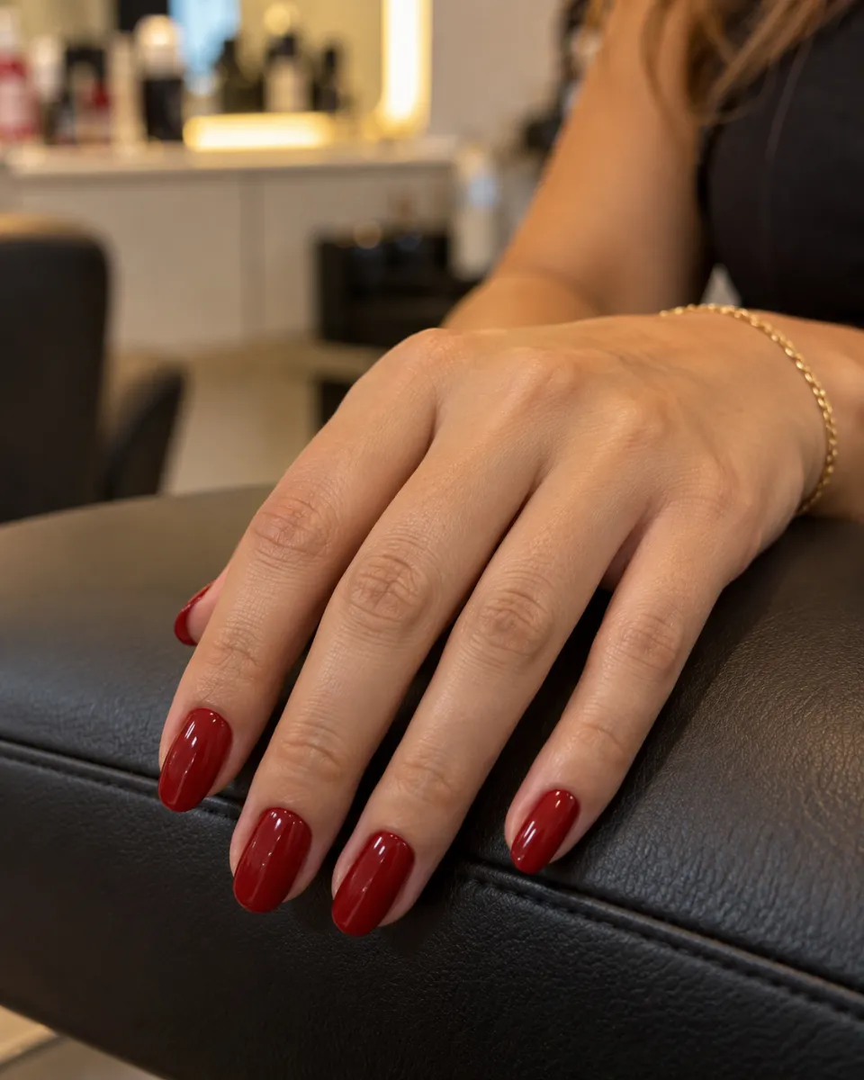 Unhas em vermelho clássico